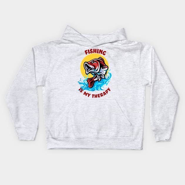 Fish Therapy Kids Hoodie by shipwrecked2020